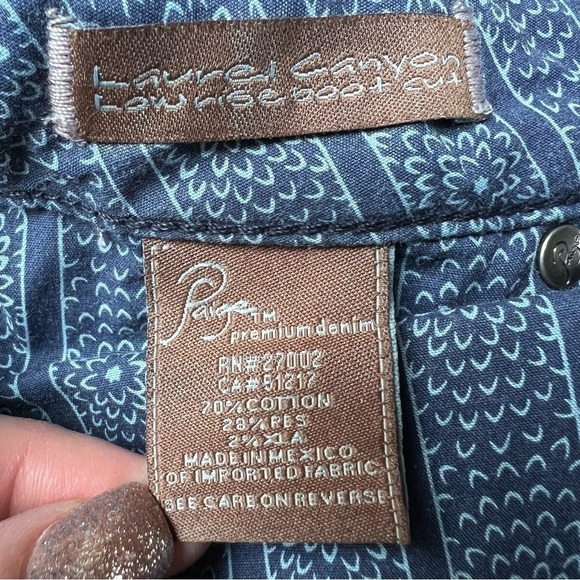 Paige Laurel Canyon Low Rise Dark Boot Cut Jeans 29 Waist Hemmed to 29 Inseam - Picture 8 of 13